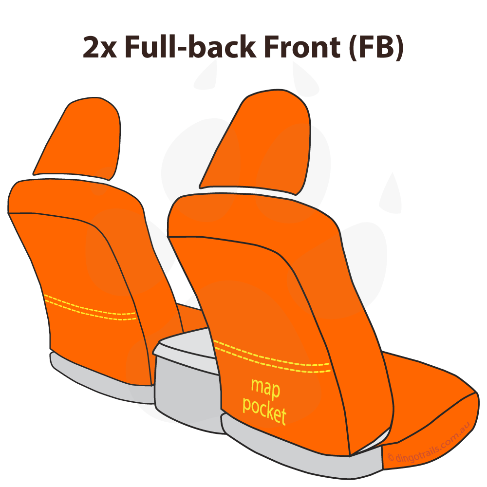 2x FULL-BACK Front Seat Cover (FB)